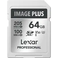 Lexar Image Plus 64GB SDXC UHS-I V30 - R205/W100 MB/s