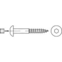 Toolcraft 159339 Bolkop houtschroeven 8 mm 50 mm Binnenzeskant (inbus) Staal Galvanisch verzinkt 50 stuk(s)