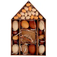 HBX natural living Paasei bruin in kartonnen huisje bruin Karton Decoratief