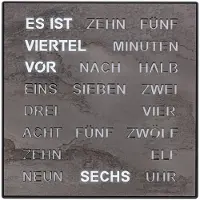 FILIUS zeitdesign 0401-4 Wortuhr, tafel- en wandklok, antraciet, 28 cm