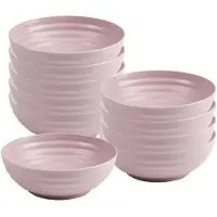 PlasticForte Soepkommen - 10x - D19 x H5.5 cm - oud roze - kunststof - onbreekbaar - servies