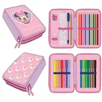 Cerda Disney Disney Minnie Mouse etui gevuld – schooletui en pennenbox met accessoires voor kinderen