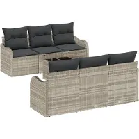 vidaXL Tuinbank Set 7 st 6-Aantal zitplaatsen