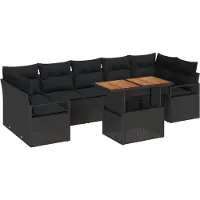 vidaXL Tuinbank Set 8 st 7-Aantal zitplaatsen Zwart en Bruin