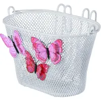 Basil Jasmin Butterfly Kinderfietsmand - Staal - Inclusief Haken - Wit