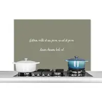 KitchenYeah Spatscherm keuken 100x65 cm - Kookplaat achterwand Spreuken - Gisteren wilde ik een pizza - Quotes - Pizza lover - Muurbeschermer - Spatwand fornuis - Hoogwaardig aluminium