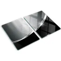 Tulup Glazen Snijplank - Zilver Textuur Serveerplank van glas - SET van 2 STUKS 40 x 52 cm - Dienblad-UV Gelaagd Glas Serveerplanken-Snijplanken Glas-Snijplanken van Glas-Keukengerei