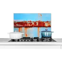 KitchenYeah Spatscherm keuken 60x40 cm - Kookplaat achterwand Metalen - Roest print - Vintage - Staal - Muurbeschermer - Spatwand fornuis - Hoogwaardig aluminium
