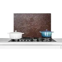 KitchenYeah Spatscherm keuken 60x40 cm - Kookplaat achterwand Roest - Industrieel - Metaal - Muurbeschermer - Spatwand fornuis - Hoogwaardig aluminium