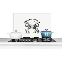 KitchenYeah Spatscherm keuken 60x40 cm - Kookplaat achterwand Ernst Haeckel - Vintage - Kunst - Krab - Muurbeschermer - Spatwand fornuis - Hoogwaardig aluminium