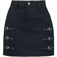 Black premium by emp Minirok - Short Skirt with decorative Buckles - S tot XXL - voor Vrouwen - zwart - Maat M