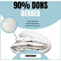 Eleganzzz All Year Donzen Dekbed Enkel - 240x220 cm - 90% Eendendons - Winterdekbed - All Year Dekbed Enkel - Donsdeken 240x220 - Lits Jumeaux Extra Lang - Dekbedden