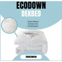 Linnick Ecodown Enkel Dekbed - Ecodown Dekbed 200x200 - Wit - 500gr/m2 - Winterdekbed - All Year Dekbed Enkel - Dekbed 200x200cm - Tweepersoons - Dekbedden