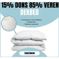 Eleganzzz 4 Seizoenen Schud Dekbed 15% Dons 85% Veren - 4 Seizoenen Dekbed 200x200cm - Veren Dekbed - Donzen Dekbed - Donsdeken 200x200 - Tweepersoons - Dekbedden