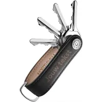 Northwall Sleutelhanger / Sleutel Organizer (Gegraveerd) - 100% Echt Leer - Key 0rganizer Keychain - 2 tot 7 Sleutels (zwart of bruin)