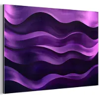 MuchoWow Aluminium schilderij 120x80 cm - Wanddecoratie metaal - Golven - Abstract - Paars - Metalen muurdecoratie woonkamer - Decoratie industrieel - Foto op dibond - Industriële accessoires slaapkamer