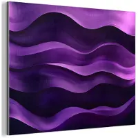 MuchoWow Aluminium schilderij 40x30 cm - Wanddecoratie metaal - Golven - Abstract - Paars - Metalen muurdecoratie woonkamer - Decoratie industrieel - Foto op dibond - Industriële accessoires slaapkamer
