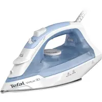 Tefal Virtuo 30 FV2C41E0, Stoom- en droogstrijkijzer, Keramische strijkzool, 1,9 meter, 120 g/min, Blauw, Wit, 27 g/min