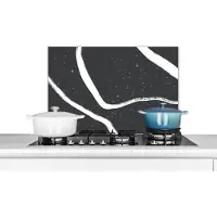 KitchenYeah Spatscherm keuken 70x50 cm - Kookplaat achterwand Lijn - Minimalisme - Design - Muurbeschermer - Spatwand fornuis - Hoogwaardig aluminium