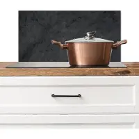 KitchenYeah Spatscherm keuken - Beton print - Retro - Spatwand - Zwart - Achterwand keuken - 70x30 cm - Keuken decoratie - Aluminium