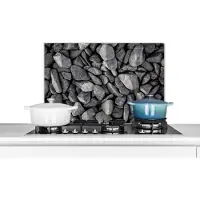 KitchenYeah Spatscherm- Spatwand - Steen - Keuken achterwand - Natuursteen - Koken - Keien - Grijs - 70x50 cm
