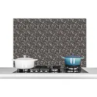 KitchenYeah Spatscherm keuken 100x65 cm - Kookplaat achterwand Structuur - Patroon - Terazzo - Muurbeschermer - Spatwand fornuis - Hoogwaardig aluminium