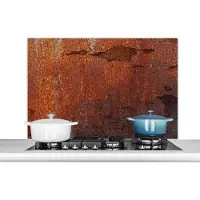 KitchenYeah Spatscherm keuken 100x65 cm - Kookplaat achterwand Roest - Vintage - Staal - Muurbeschermer - Spatwand fornuis - Hoogwaardig aluminium