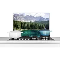 KitchenYeah Spatscherm - Bomen - Meer - Water - Berg - Natuur - Koken - 60x40 cm - Spatwand