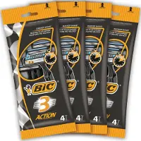 BIC 3 Action wegwerp scheermesjes voor mannen - 3 scheerbladen- Aloe Vera strip - bundel van 16 mesjes