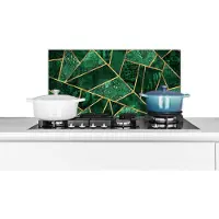 KitchenYeah Spatscherm keuken - Patronen - Goud - Groen - Edelsteen - Keuken achterwand - Keuken - 60x30 cm - Spatscherm
