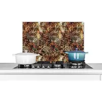 KitchenYeah - Spatscherm keuken - Panterprint - Print - Dieren - Design - Keuken achterwand - Muurdecoratie - Spatwand - 60x40 cm