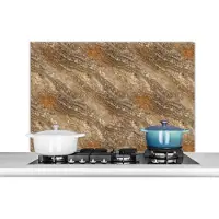 KitchenYeah Spatscherm keuken 100x65 cm - Kookplaat achterwand Patroon - Graniet print - Steen - Muurbeschermer - Spatwand fornuis - Hoogwaardig aluminium