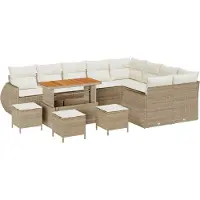 vidaXL Tuinbank Set 13 st 13-Aantal zitplaatsen Beige en Crème