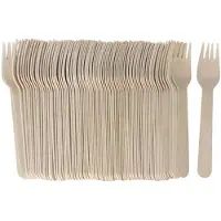 Gerimport Vorken - bamboe - 160x stuks - naturel - 16 cm - verjaardag/camping/bbq