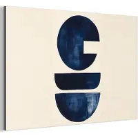 MuchoWow Aluminium schilderij 180x120 cm - Wanddecoratie metaal - Vormen - Blauw - Abstract - Metalen muurdecoratie woonkamer - Decoratie industrieel - Foto op dibond - Industriële accessoires slaapkamer