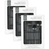 Home Deco Factory Bestekset Tableware Collection - 48 delig - zwart - RVS - 12 personen