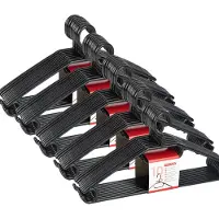 PlasticForte Kledinghangers - 50x - zwart - kunststof - 40,5 cm - kledingkast opruimen - draaibare haak