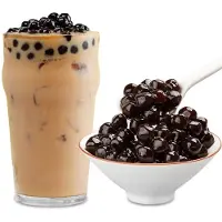 Kajal Echte Tapioca Parels voor Bubble Tea – 1 kg | Tapioca Boba Ballen voor Boba Melkthee | Perfect voor Boba Melkthee, IJskoffie, IJsthee, Slush en Gemengde Fruitdranken met Sticker