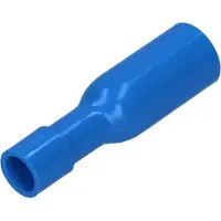 Kalitec Verpakking met 10 stuks RHVB5 ronde stekkers blauw 1,5 mm - 2,5 mm² I geïsoleerd I 5 mm diameter I 23 mm lang I Ideaal voor het aansluiten van kabels