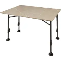 Travellife Mirano Campingtafel Exteriolit taupe marble 80 - Extra stevig exteriolit tafelblad - Zeer stabiel lichtgewicht stalen frame - Voorzien van stabilisatievoeten