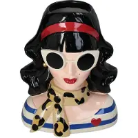 HD Collection Vaas Fashion Lady Zonnebril Zwart Roze Polyresin 23x16x28,5cm