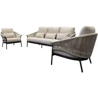 Suns Santorini stoel bank loungeset 3 delig antraciet