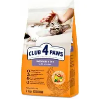 Club 4 paws premium droogvoer met kip - indoor 4 in 1 adult cats 2 kg