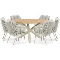 Santika Furniture Santika Nanda/Ancona 150 cm dining tuinset 7-delig