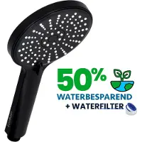 EcoRain 50% Waterbesparende Douchekop Mark 12 CM met Waterfilter - 5 Sproeistanden - Hoge Druk - Universele Aansluiting - Anti-kalk Douchekop - 2 jaar garantie - Zwart