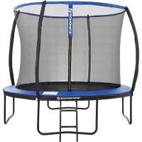 Songmics Trampoline Met Veiligheidsnet - Trampolines - Tuin - Ladder - Gevoerde Stangen - Zwart/Blauw - Ø 305cm