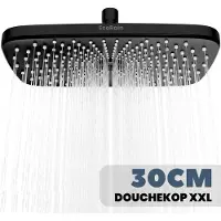 EcoRain 30% Waterbesparende Regendouchekop Melvin 30 CM Rechthoekig - Hoge Druk - Universele Aansluiting - Anti-kalk Douchekop - 2 jaar garantie - Zwart