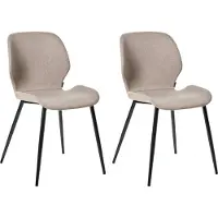 Beliani HOLLAND - Vergaderstoel set van 2 - Taupe - Polyester
