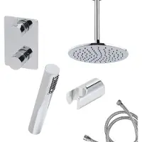 Mueller Round inbouw regendouche 2-wegs met staafhanddouche en plafondarm 30cm chroom