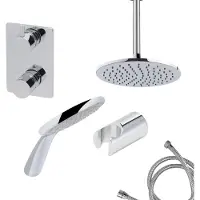 Mueller Round inbouw regendouche 2-wegs met ronde handdouche en plafondarm 30cm chroom